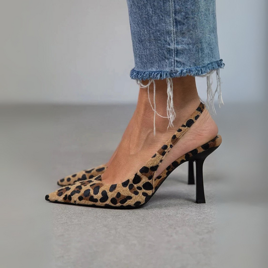 Harriet®- Pointed Toe Leopard Pattern Stiletto Heels