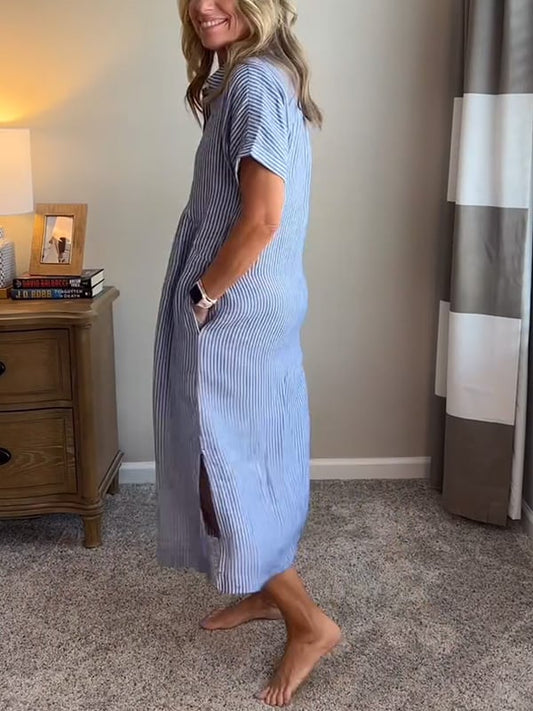 Cher ™ – Elegant Striped Midi Dress