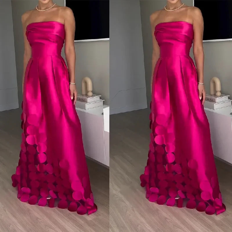 Radiant Allure™ – Satin Strapless Evening Gown