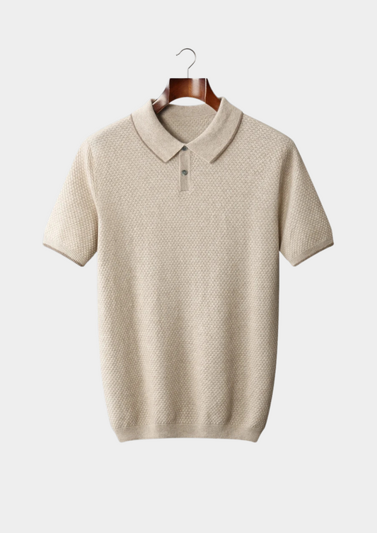PREMIUM CASHMERE TWO-TONE POLO