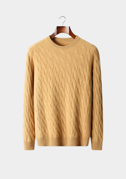 PREMIUM CASHMERE CABLE CREWNECK