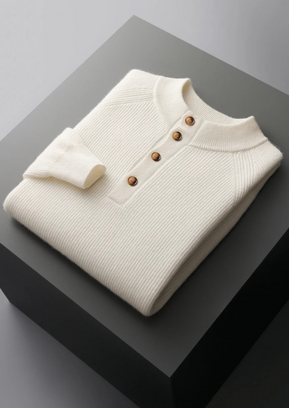 PREMIUM CASHMERE BUTTON SWEATER