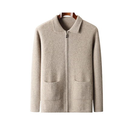 PREMIUM CASHMERE ZIPPER CARDIGAN