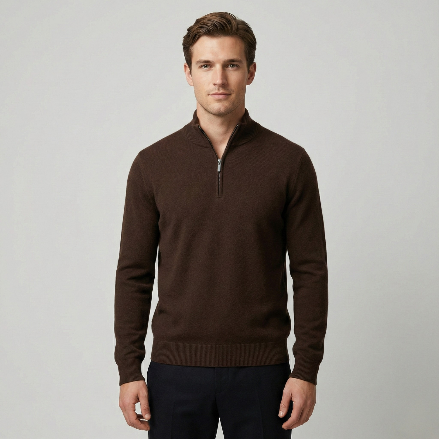 100% Merino Wool Half-Zip Sweater