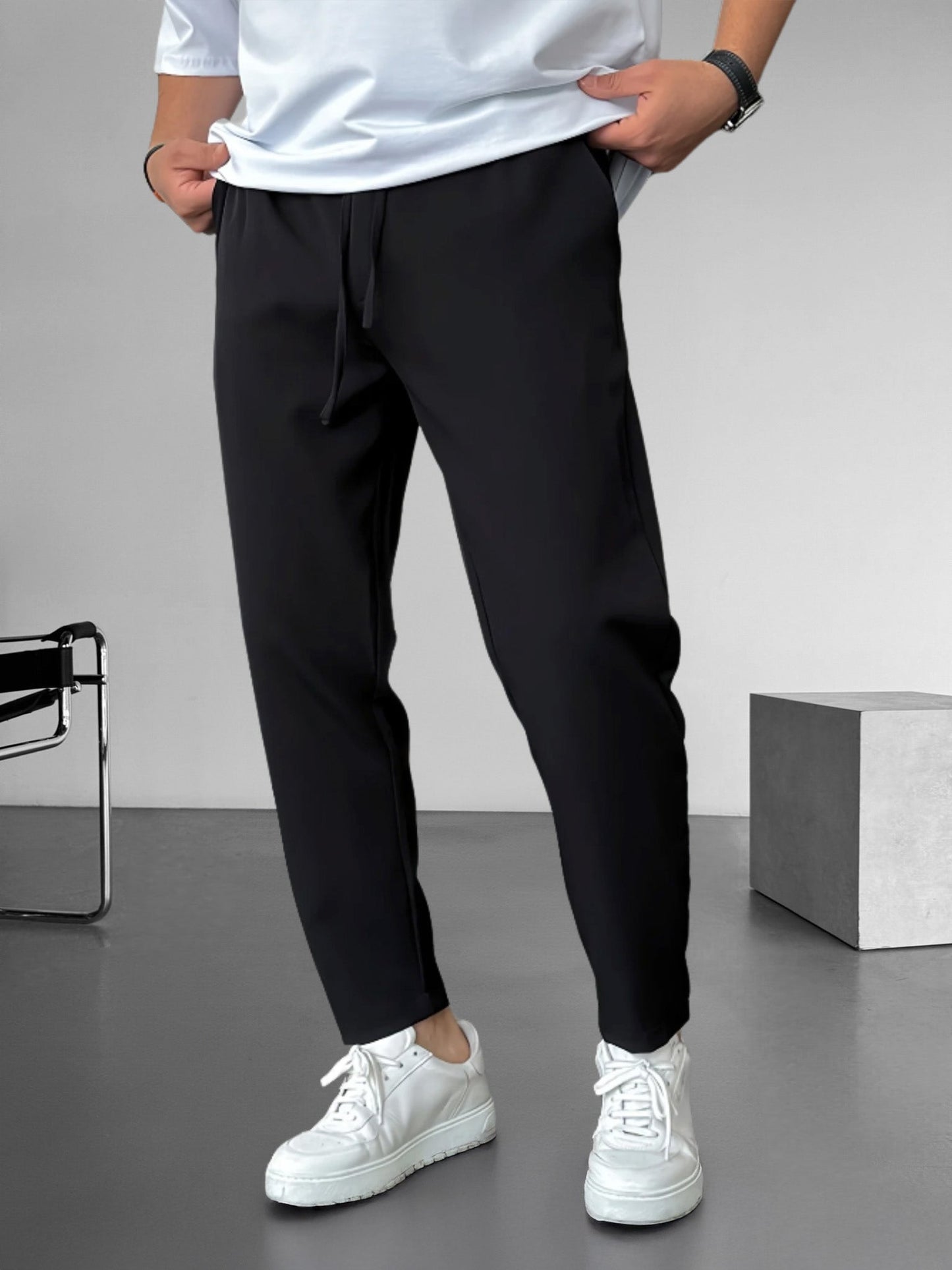 Essential Tapered Drawstring Trousers