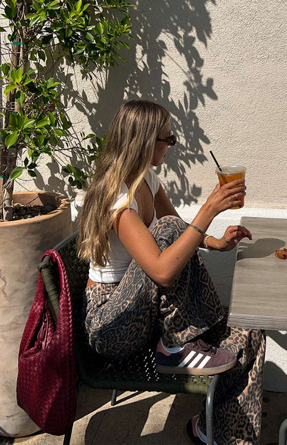 Malou - Leopard Print Straight Fit Jeans