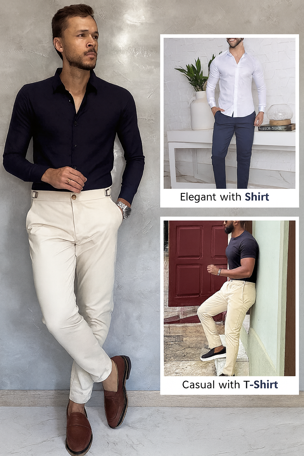 Slim Fit Stretch Pants for Men