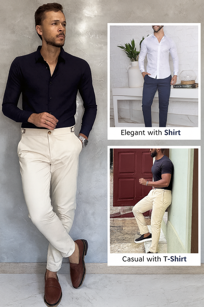 Slim Fit Stretch Pants for Men