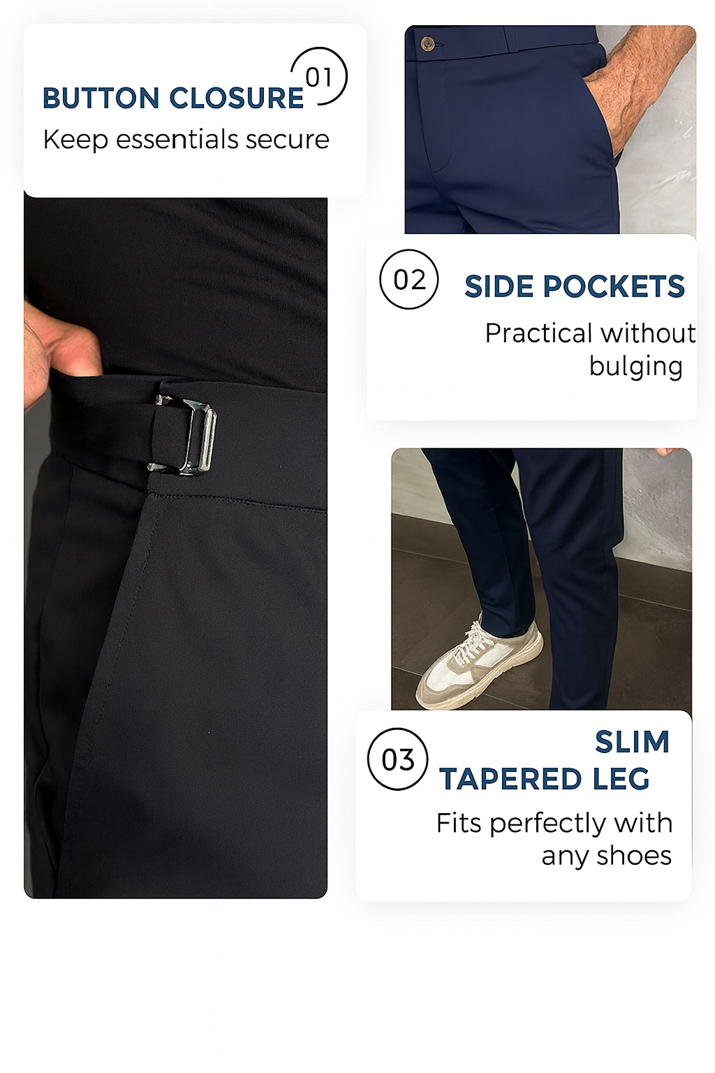 Slim Fit Stretch Pants for Men