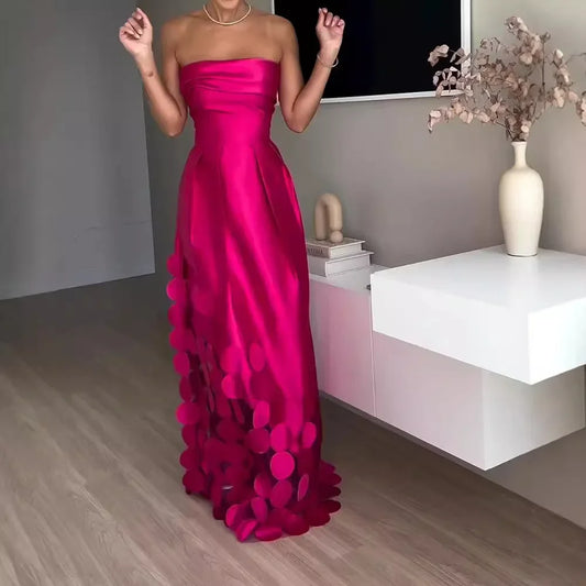 Radiant Allure™ – Satin Strapless Evening Gown