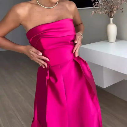 Radiant Allure™ – Satin Strapless Evening Gown