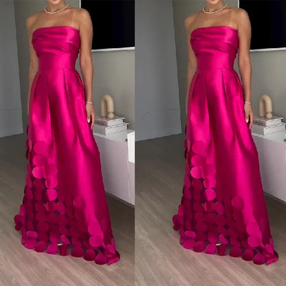Radiant Allure™ – Satin Strapless Evening Gown