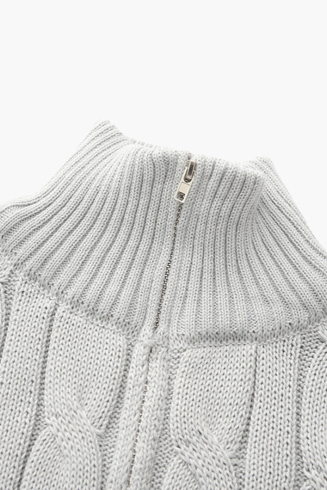 100% Cashmere Half Zip Cord Sweater