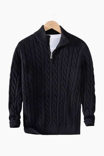 100% Cashmere Half Zip Cord Sweater