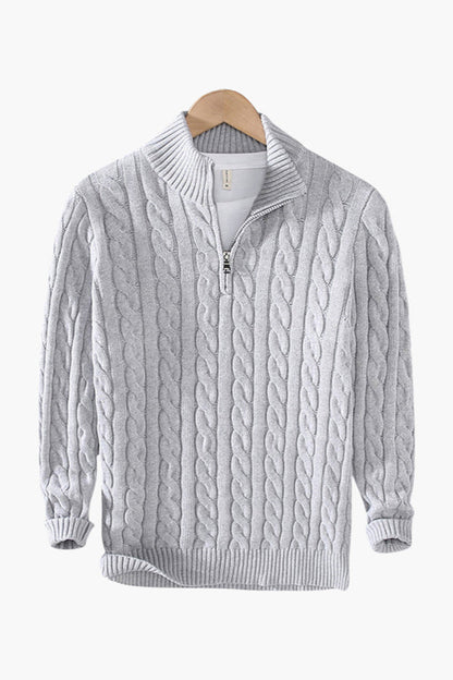 100% Cashmere Half Zip Cord Sweater