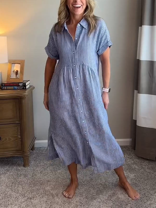 Cher ™  –  Elegant Striped Midi Dress