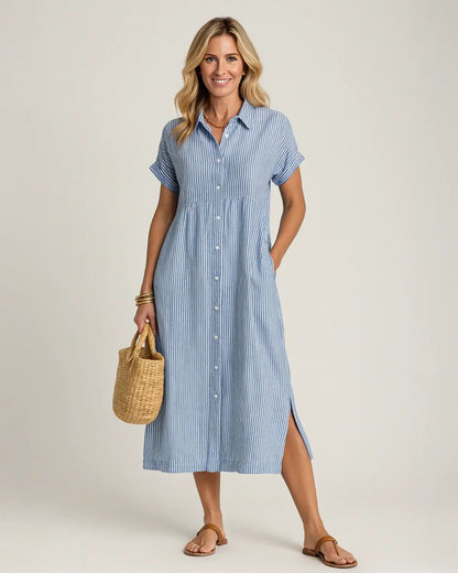 Cher ™  –  Elegant Striped Midi Dress