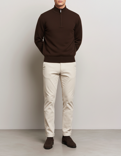 100% Merino Wool Half-Zip Sweater