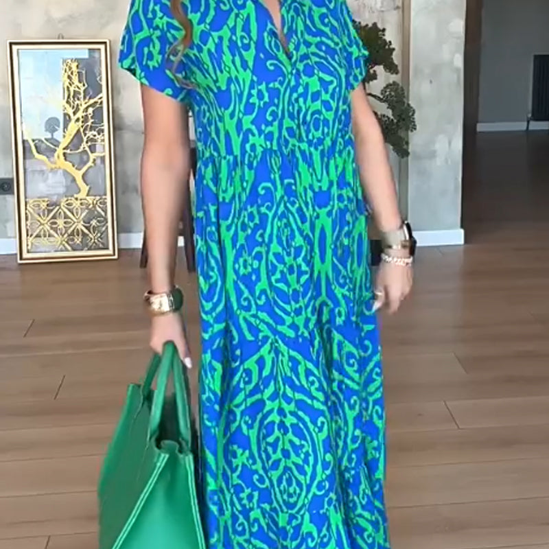 Moon ™  Casual Print A-Line Long Dress