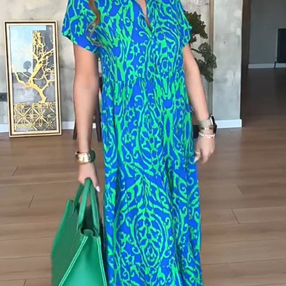 Moon ™  Casual Print A-Line Long Dress