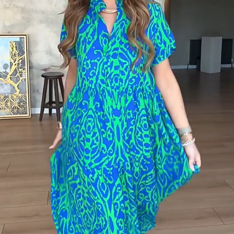 Moon ™  Casual Print A-Line Long Dress