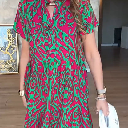 Moon ™  Casual Print A-Line Long Dress