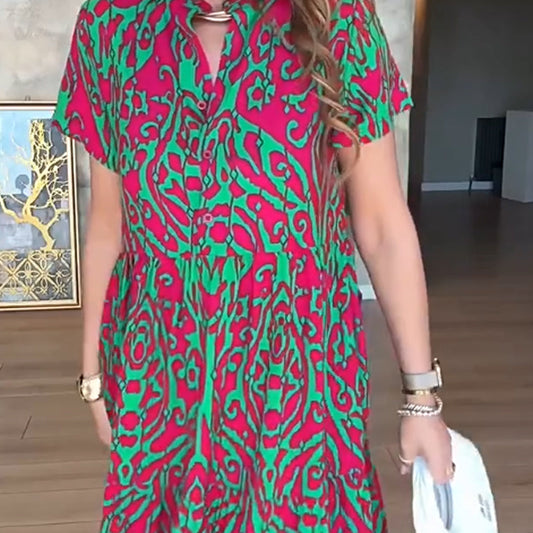 Moon ™  Casual Print A-Line Long Dress