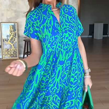 Moon ™  Casual Print A-Line Long Dress